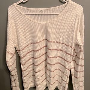 White and gold light weight sweater
